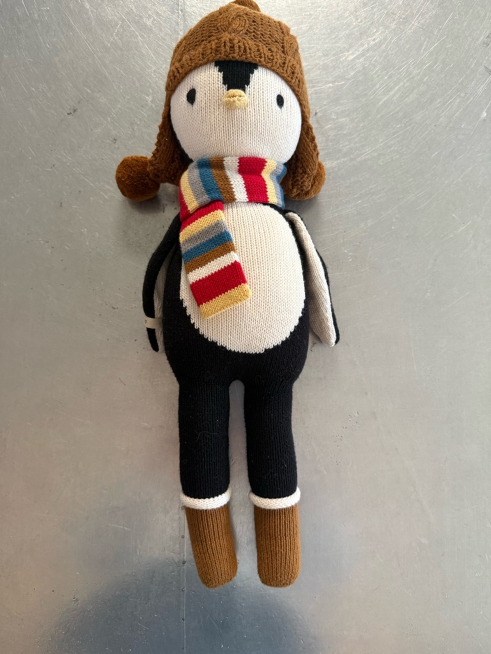 CUDDLE + KIND- Knit ‘Everest’ The Penguin stuffed animal, 20”